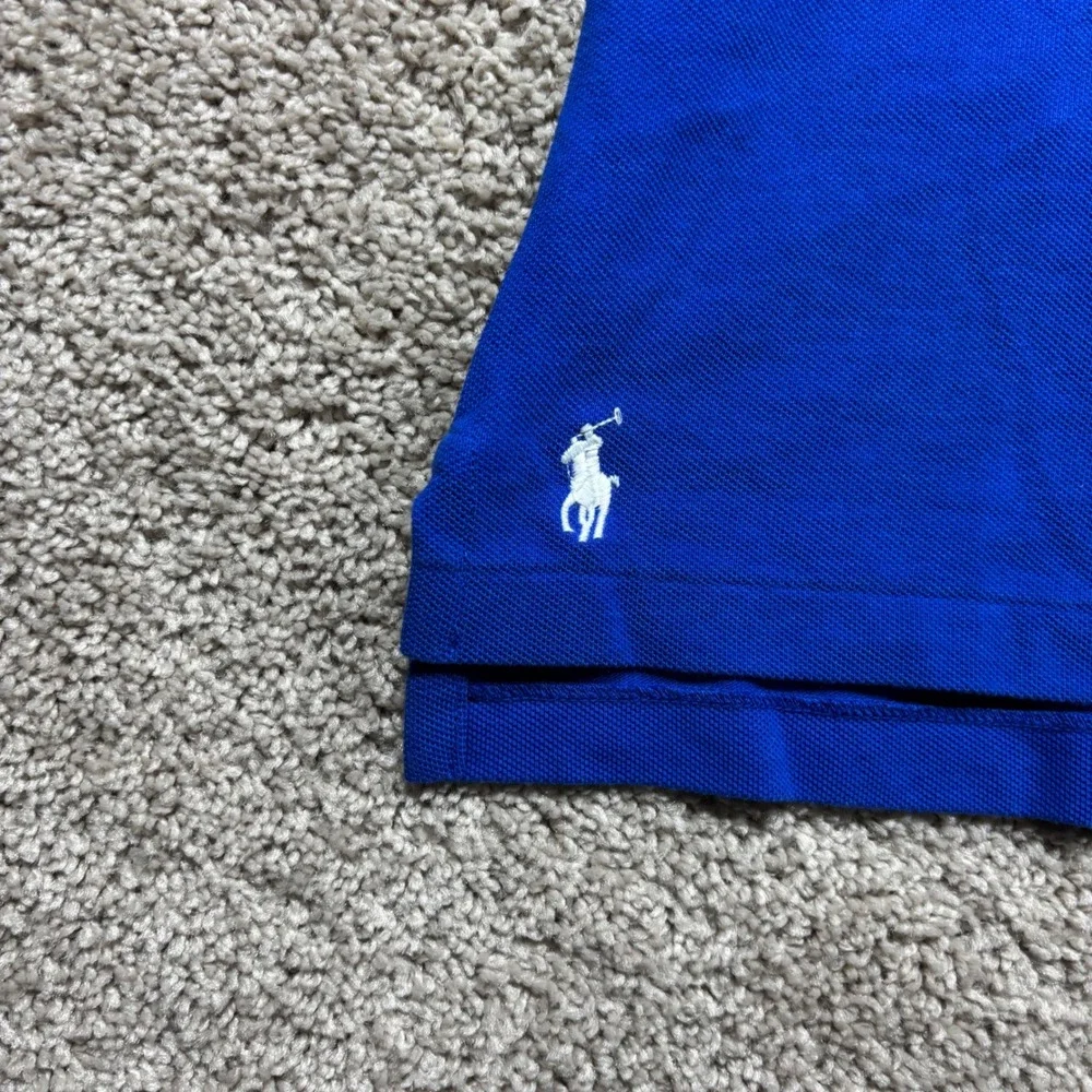 Polo Ralph Lauren Mens XL Classic Fit Royal Blue Graphic Spellout Polo Shirt